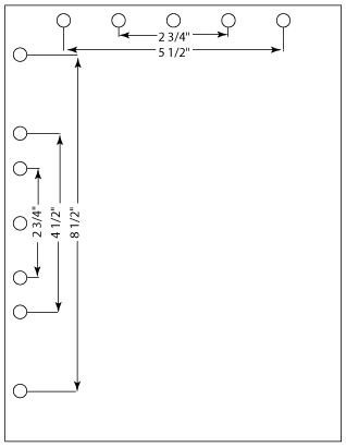 12-Hole Punch 5 HP Top/ 7 HP Left 5/16" Holes