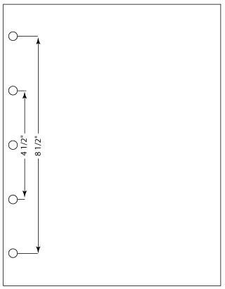 5 Evenly-Spaced Holes Left 5/16" Holes