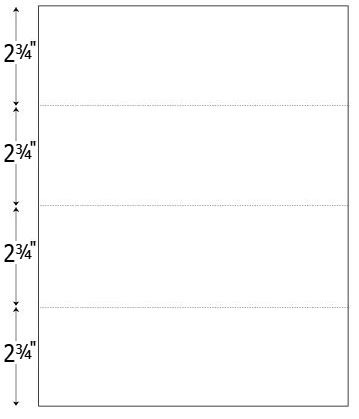 Perf Every 2 3/4” Creates Four 2¾” Forms