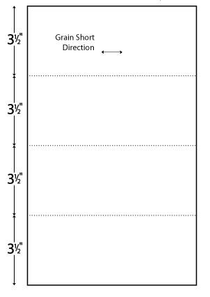 Perforated Laser Cut Sheets – Horizontal Format 8 1/2" x 14" - Horizontal Perf every 3 1/2"